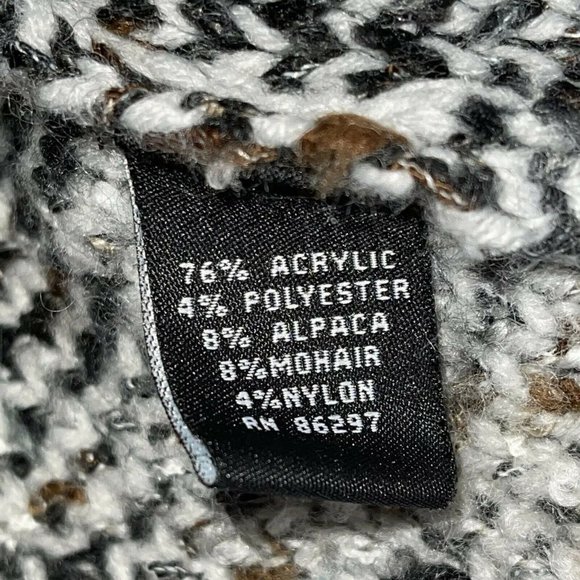 BCBGMaxazria Long Cardigan Sweater LARGE Two Button Gray Textured Alpaca Mohair - Picture 11 of 12